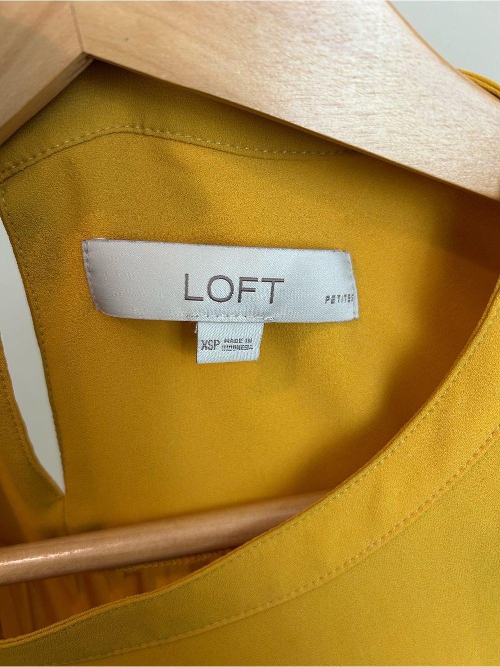 LOFT Petite Mustard Yellow Blouse